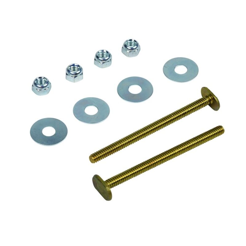 Harvey® 53065-N Bolt Kit With Double Brass Nuts and Brass Washers" Clear Bag, 1/4x2-1/4", Brass