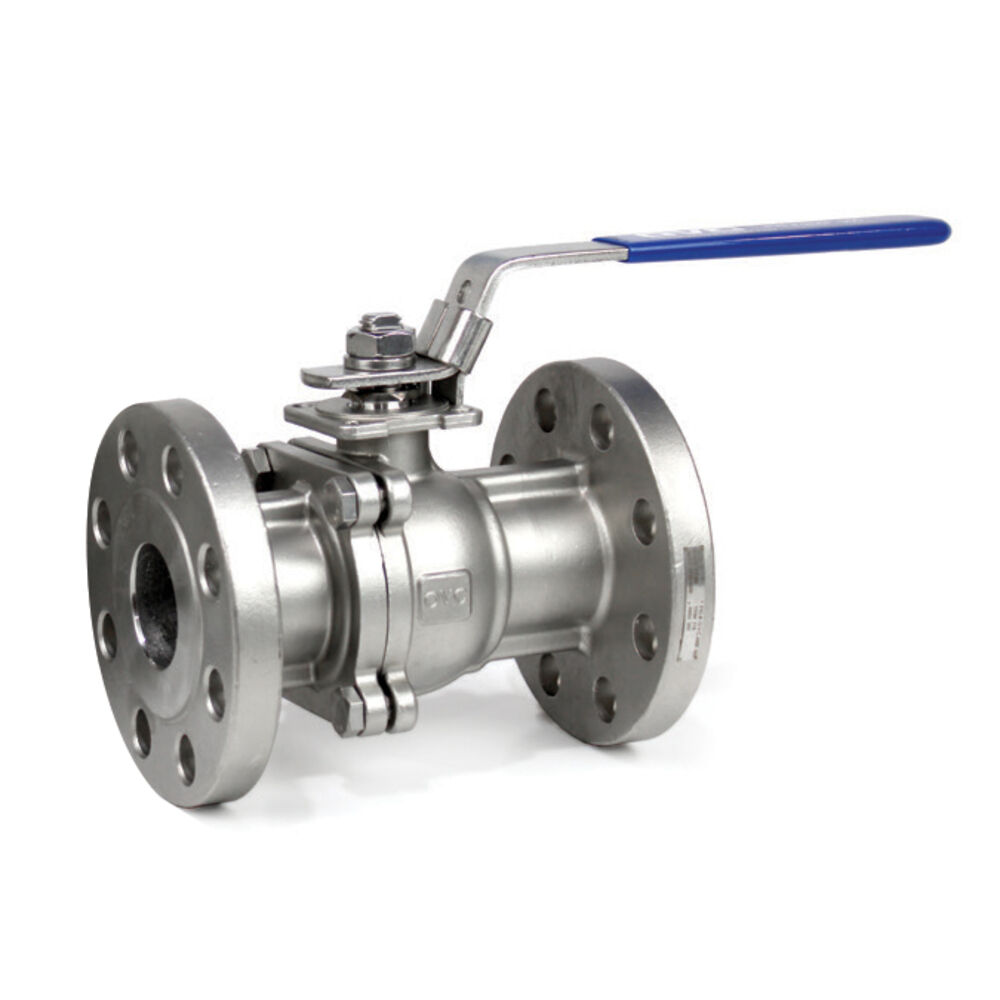 1-1/2" 150#266F150 2-Piece 316 Stainless Steel Full Port Ball Valve w/ Locking Lever Handle, Flanged Ends