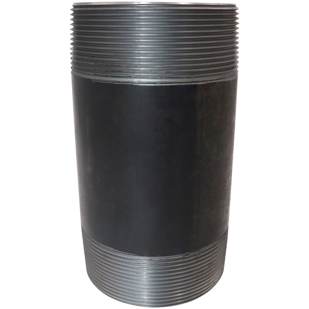 Pipe Nipple, 4 inx8" L NPT, Steel, Black, SCH 40/STD, Welded, Import