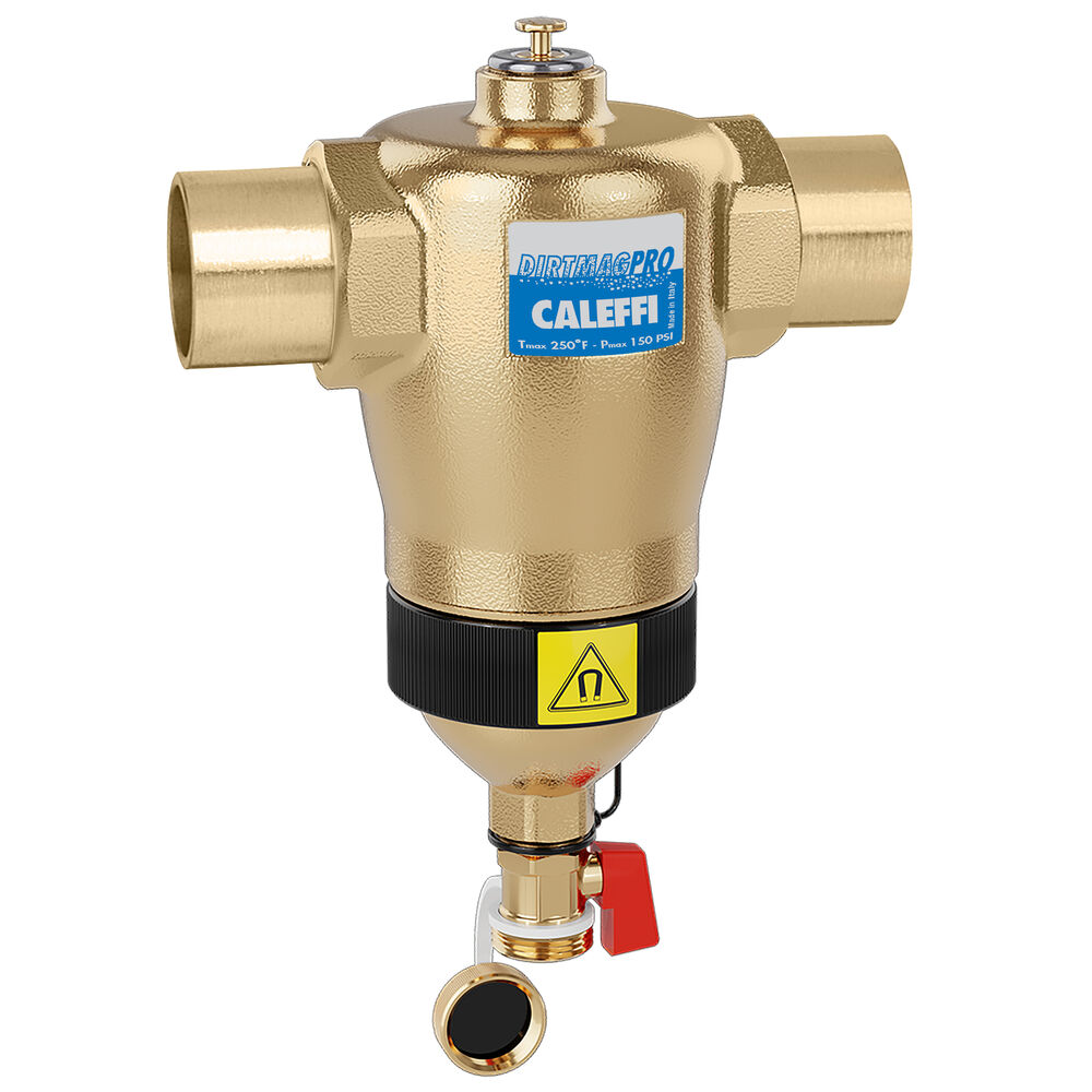 Caleffi 546354AM DIRTMAG® Pro 2" Dual-Magnet Dirt Separator, Press Sweat, Brass