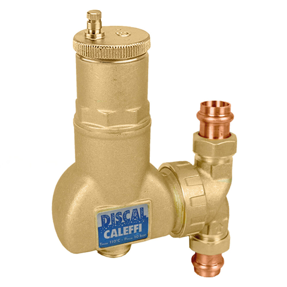 Caleffi 551765A 5517 Air Seperator, 3/4" Press Union Connection, 150 psi Working, 6 gpm, 32 to 250 deg F, Brass