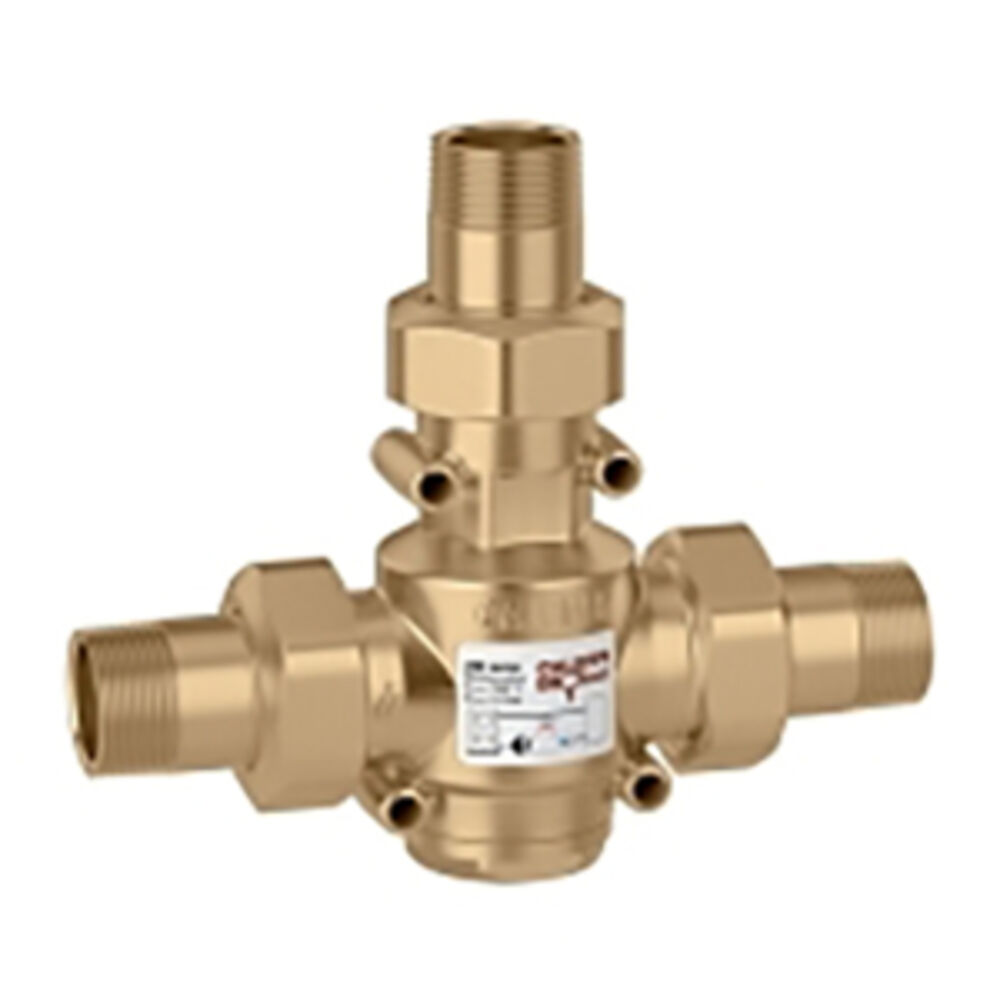Caleffi ThermoProtec™ 280176A High-Flow Anticondensing Thermostatic Mixing Valve, 1-1/4" NPT, 150 psi, Brass Body