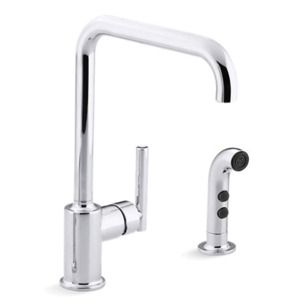 Kohler® 7508-CP Purist® Kitchen Sink Faucet w/ Side Spray, 1.8 gpm, Polished Chrome