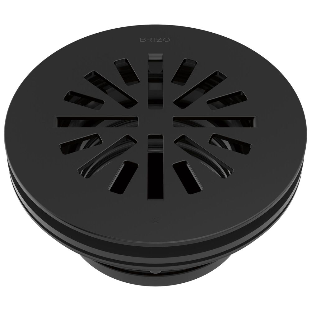 Brizo® BT051414-BL Round Shower Drain, 4" Nominal, Brass Drain, Matte Black