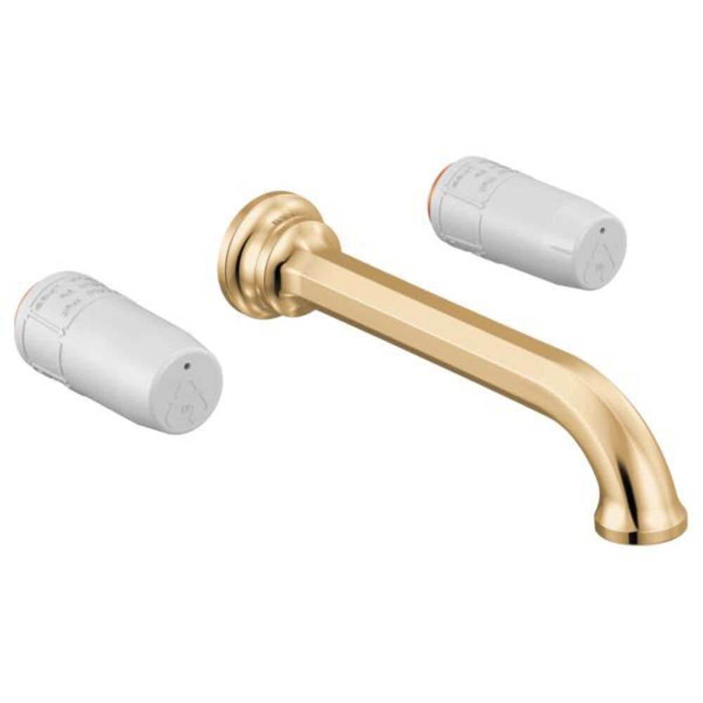 Brizo® T65865LF-PGLHP Beauclere™ Handle Faucet, Commercial, 1.2 gpm, 2 Handles, Grid Strainer Drain, Polished Gold