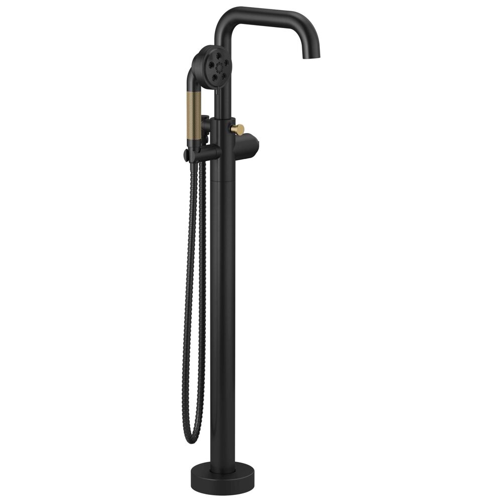 Brizo® T70135-BLGLLHP Litze® High Flow Single-Handle Freestanding Tub Filler, 1.75 gpm, Matte Black/Luxe Gold