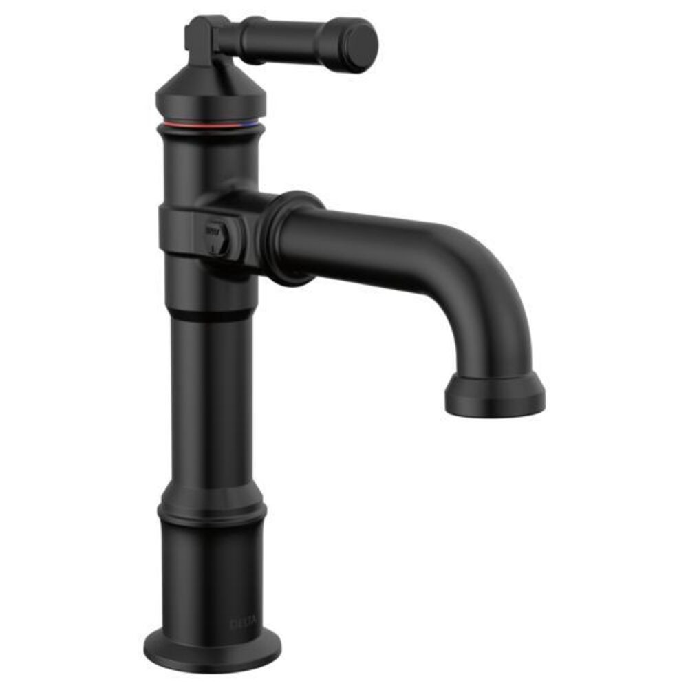 DELTA® 684-BL-DST Broderick® Single-Handle Bathroom Faucet, 1.2 gpm, 4-1/2" H Spout, 1 Handle, 1 Faucet Hole, Matte Black