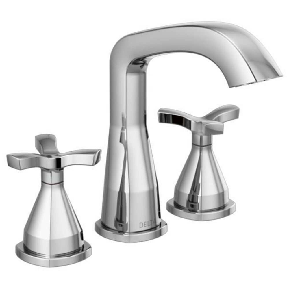 DELTA® 357766-PR-MPU-DST Stryke® Traditional Bathroom Faucet, 1.2 gpm, 5-3/8" H Spout, 4 to 16" Center, 2 Handles, Pop-Up Drain, Chrome