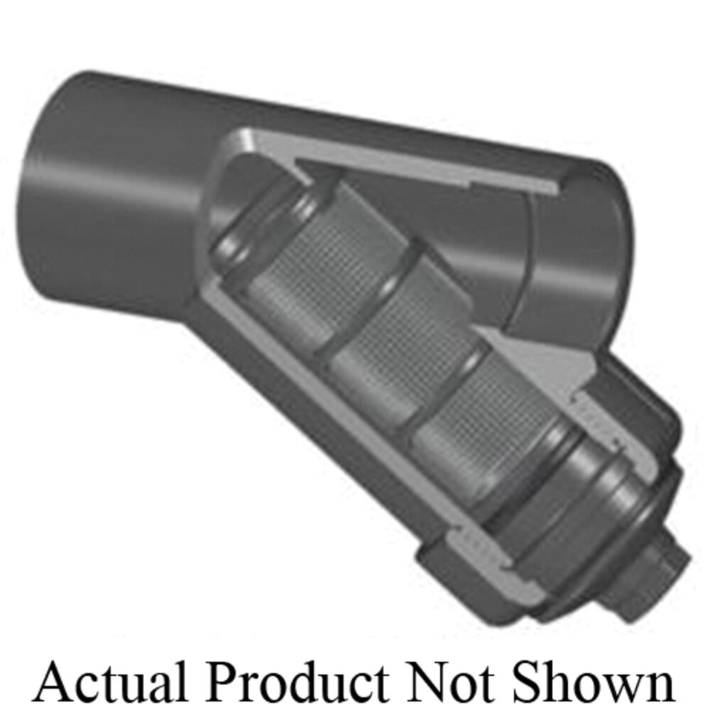 Spears® YS22S12-030CL Wye Strainer With #12 Mesh 316 Stainless Steel Screen, 3", 10-5/16" OAL, Socket Connection, EPDM/FKM, Clear