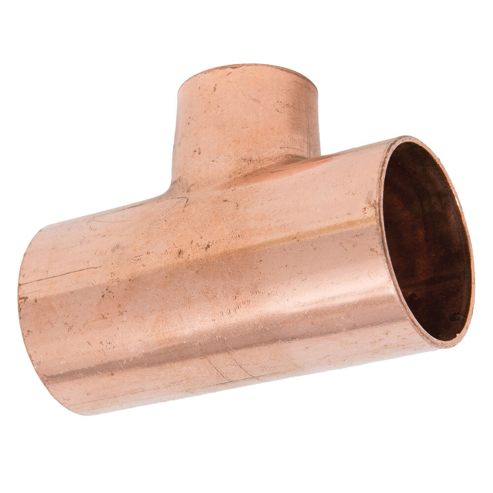 111-R Solder Reducing Tee, 1-1/4x1-1/4x1/2", CxCxC, Wrot Copper, 1-3/8x1-3/8x5/8" OD