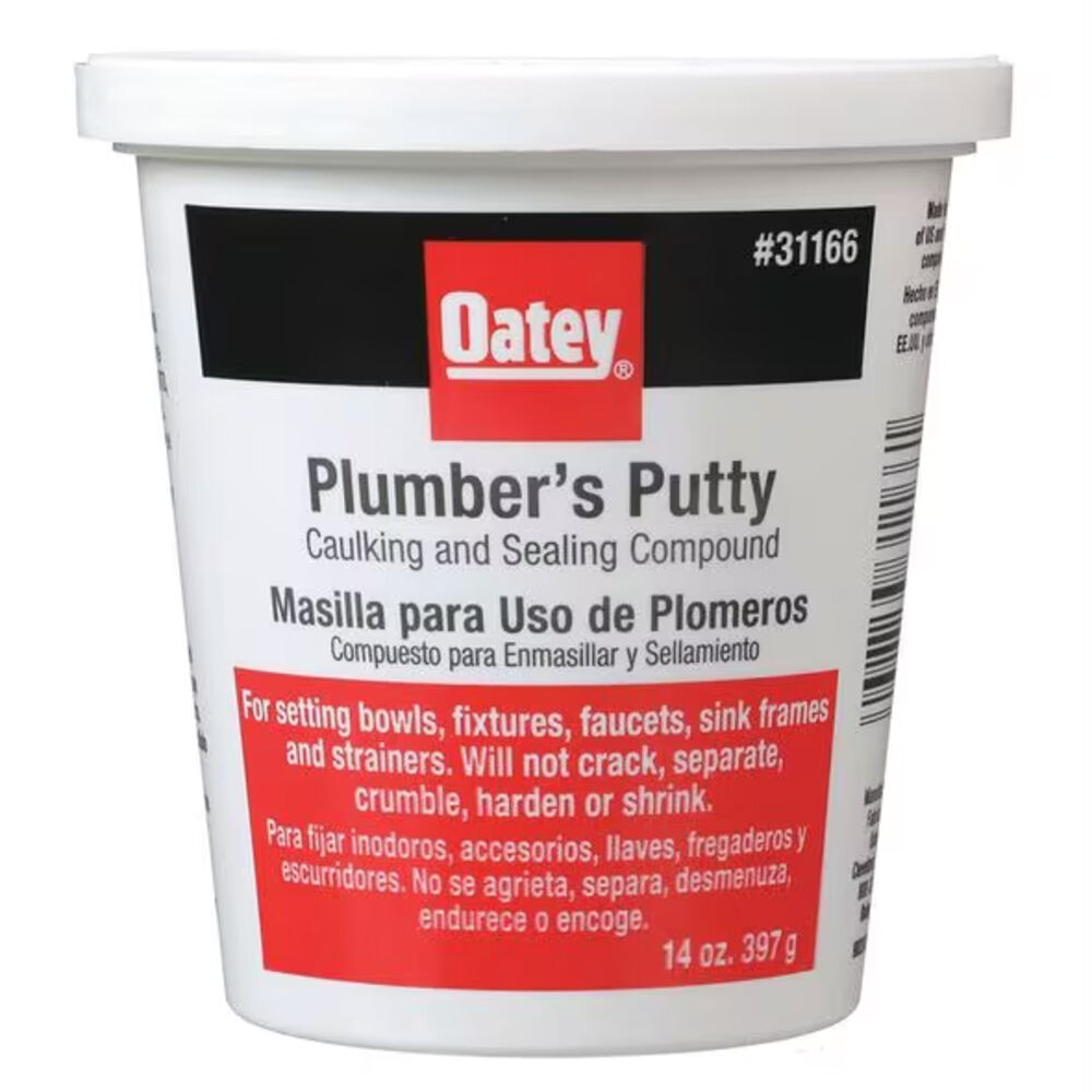 Oatey® 31166L Regular Plumber Putty, 14 oz Cup, Solid Form, Off-White, 1.87