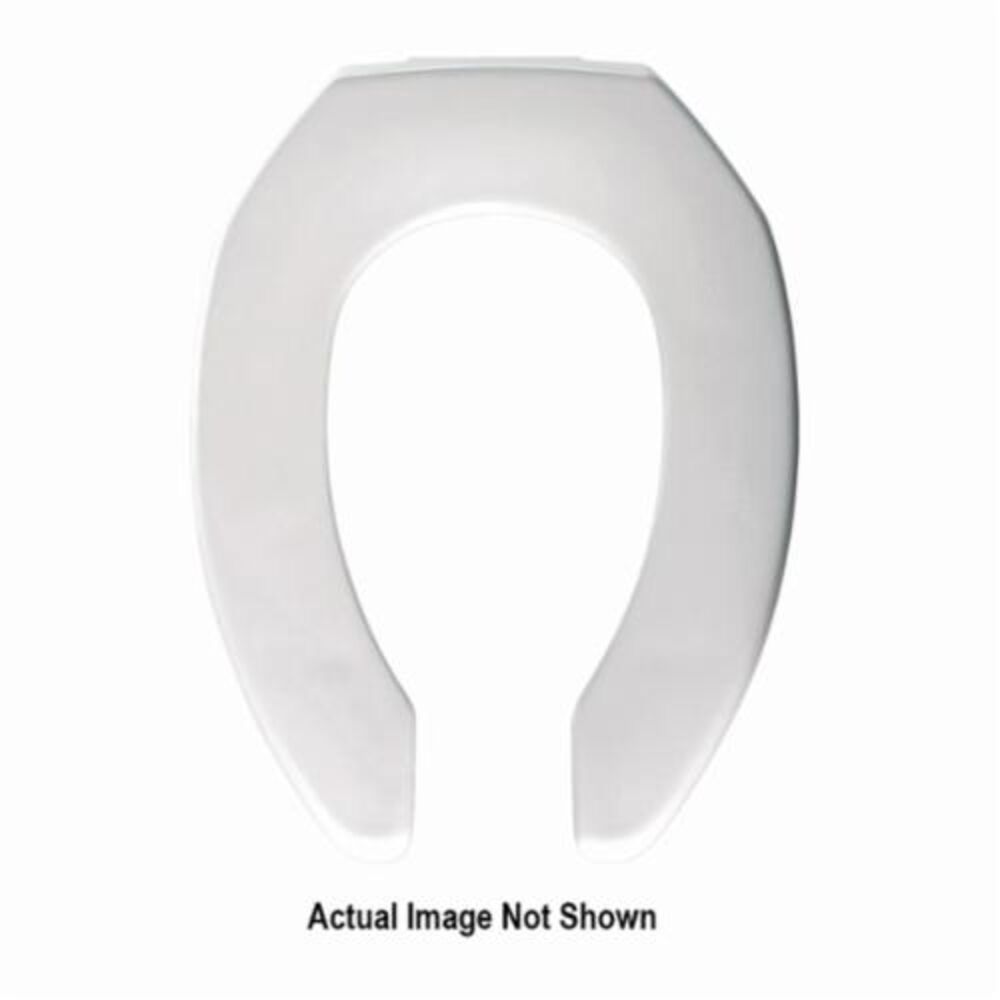 Church® 295CT 000 Heavy Duty Toilet Seat, Elongated Bowl, Open Front, Plastic, White, Self-Sustaining Check Hinge