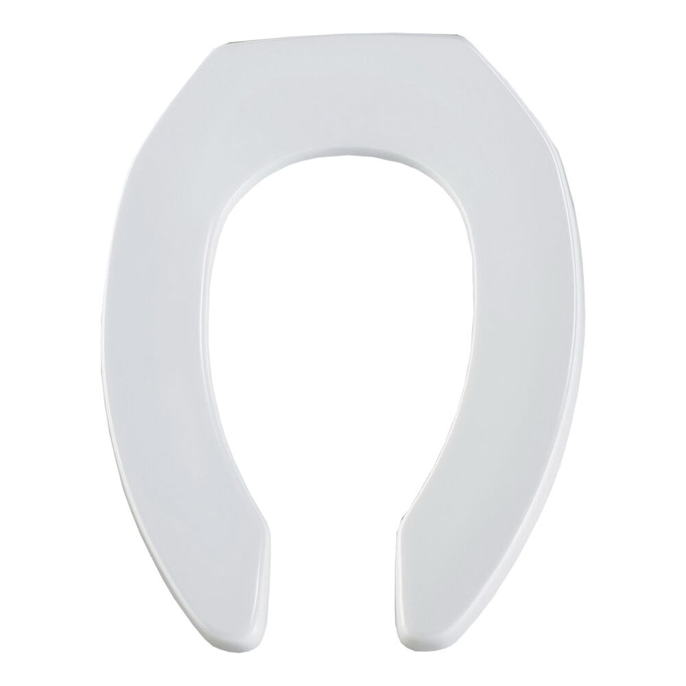 Bemis® 1955SSTFR 000 Toilet Seat, Elongated Bowl, Open Front, Plastic, Self-Sustaining Check Check Hinge, White