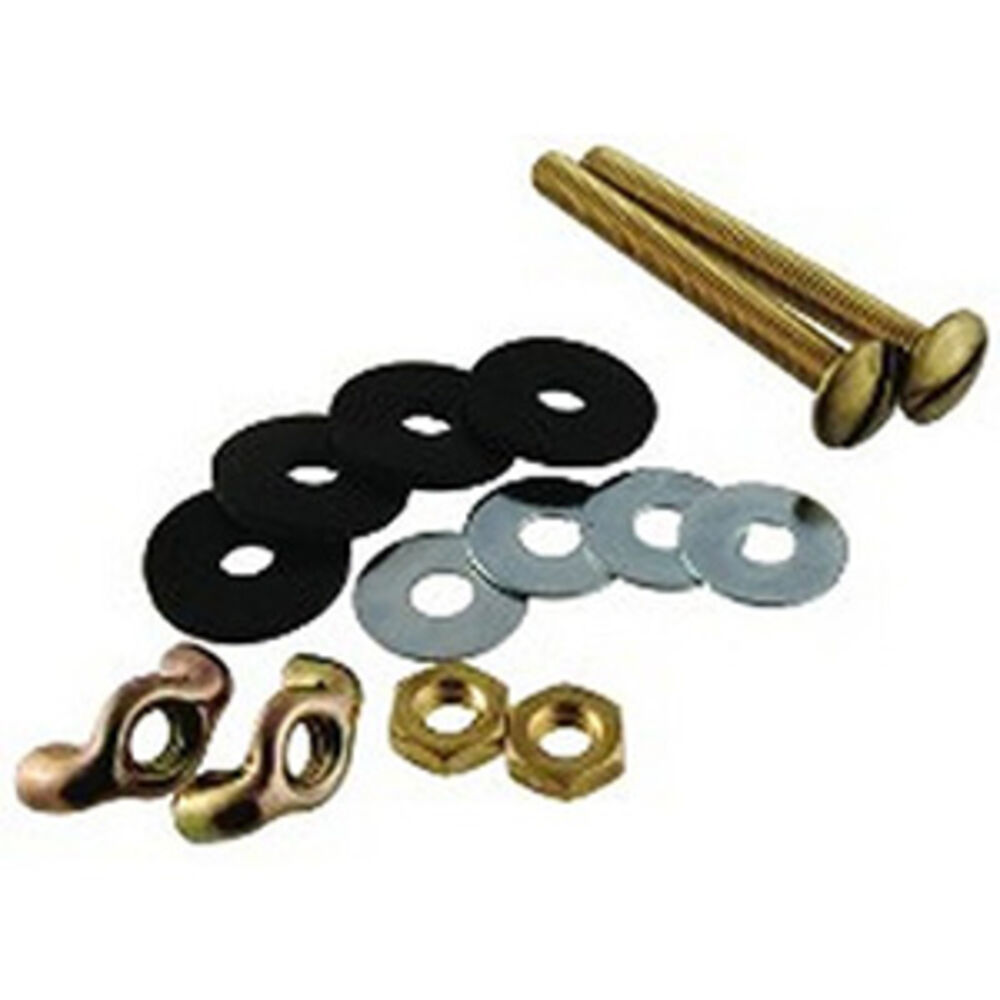 Harvey® 68035 Tank-to-Bowl Bolt Kit With Hex and Wing Nuts" Clear Plastic Bag, 5/16x3", Brass