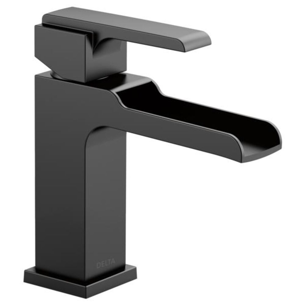 DELTA® 598LF-BLMPU Cassidy® Single Handle Deck Mount ADA Bathroom Faucet, 1.2 gpm, 4-5/8" H Spout, 1 or 3 Hole, Matte Black