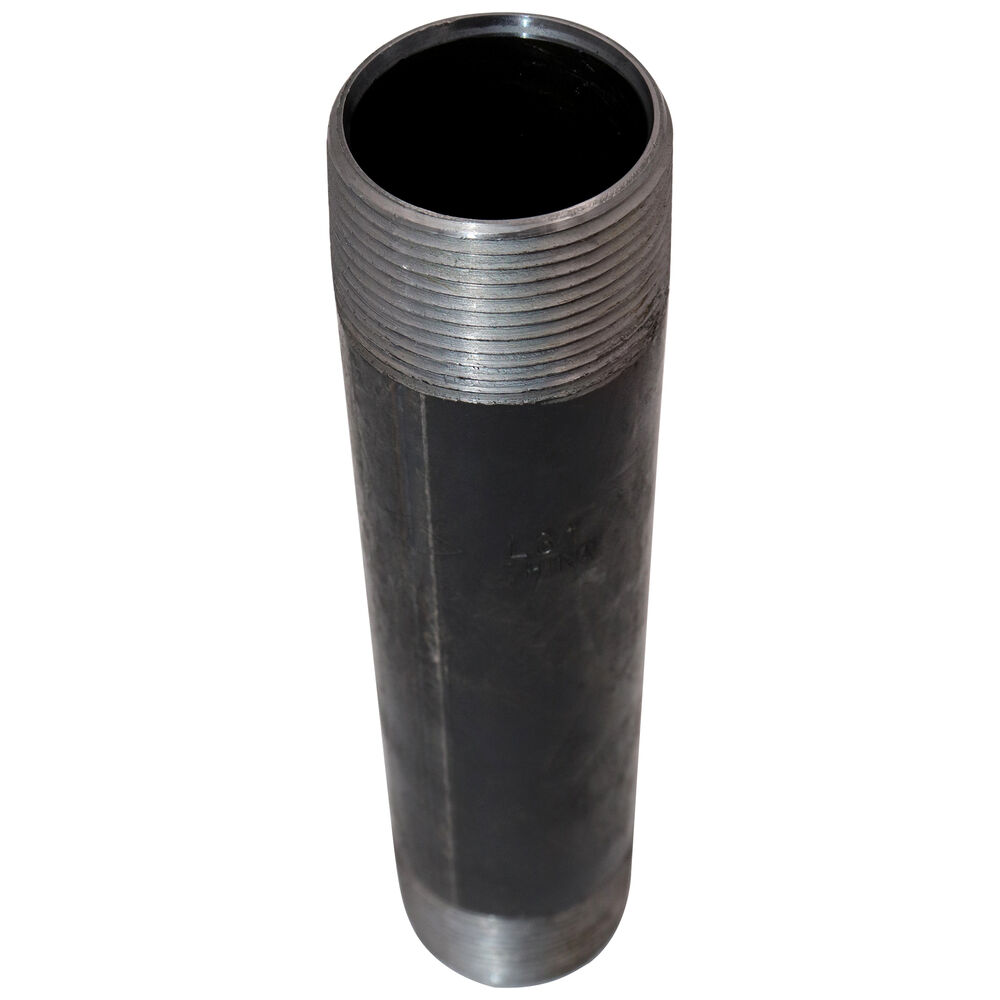 Pipe Nipple, 1-1/4 inx7" L Butt Weld, Carbon Steel, Black, SCH 40/STD, Import
