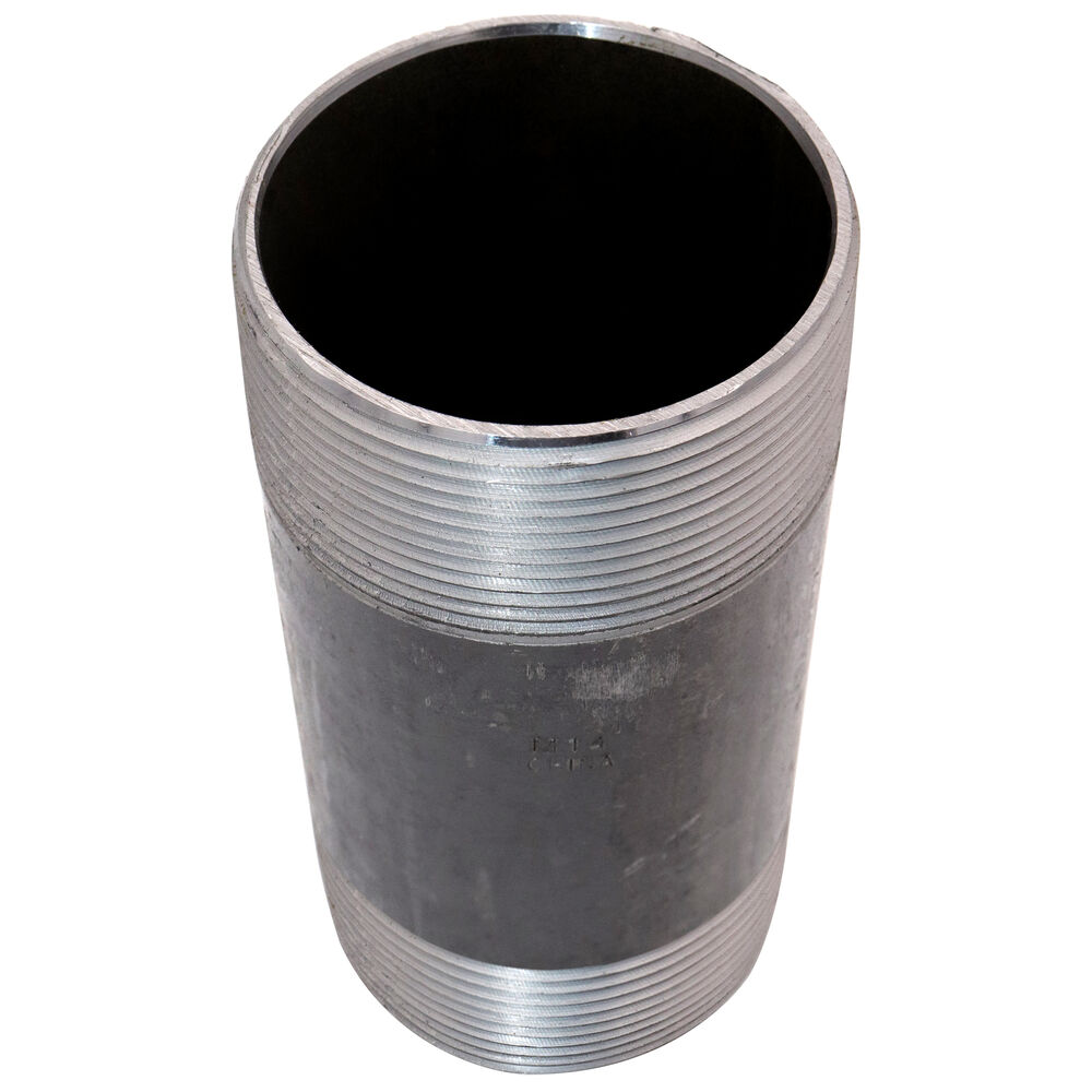 Pipe Nipple, 3 inx7" L Butt Weld, Carbon Steel, Black, SCH 40/STD, Import