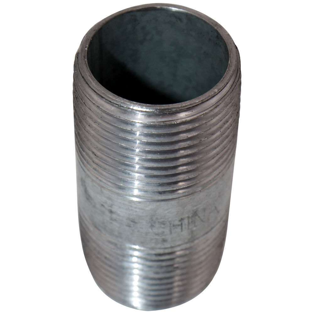 Beck® 0831024005 FIG 343 Standard Pipe Nipple, 1 inx2-1/2" L MNPT, Steel, Galvanized, SCH 40/STD, Welded, Import