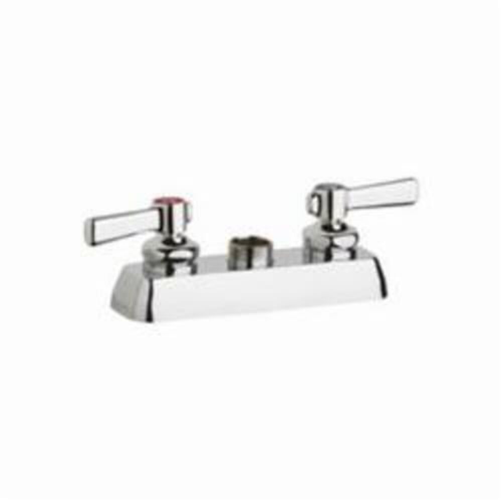 Chicago Faucet® W4D-LES369AB Hot and Cold Water Workboard Sink Faucet, Polished Chrome, 2 Handle, 4" Center