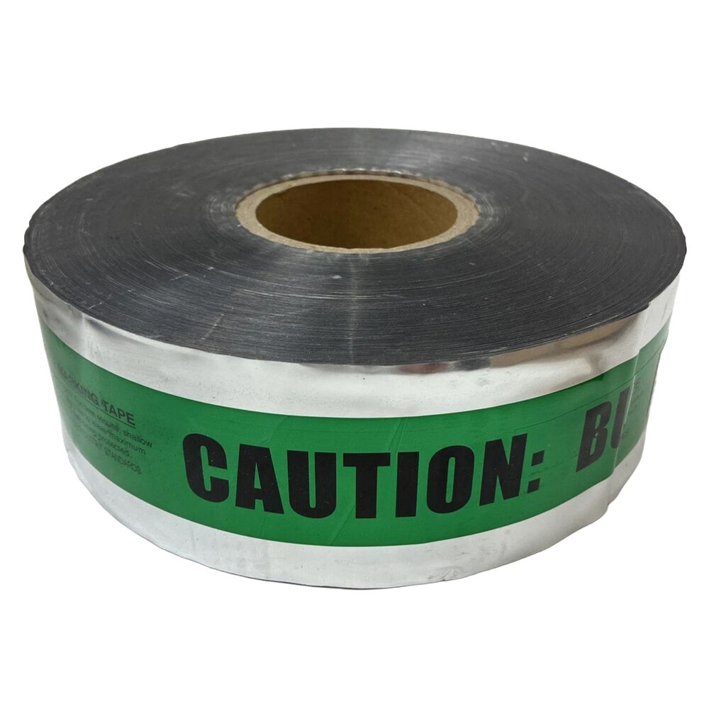 SD3105G4 3x1000 Detectable Green Sewer Tape, CAUTION: BURIED SEWER LINE BELOW, 5 mil