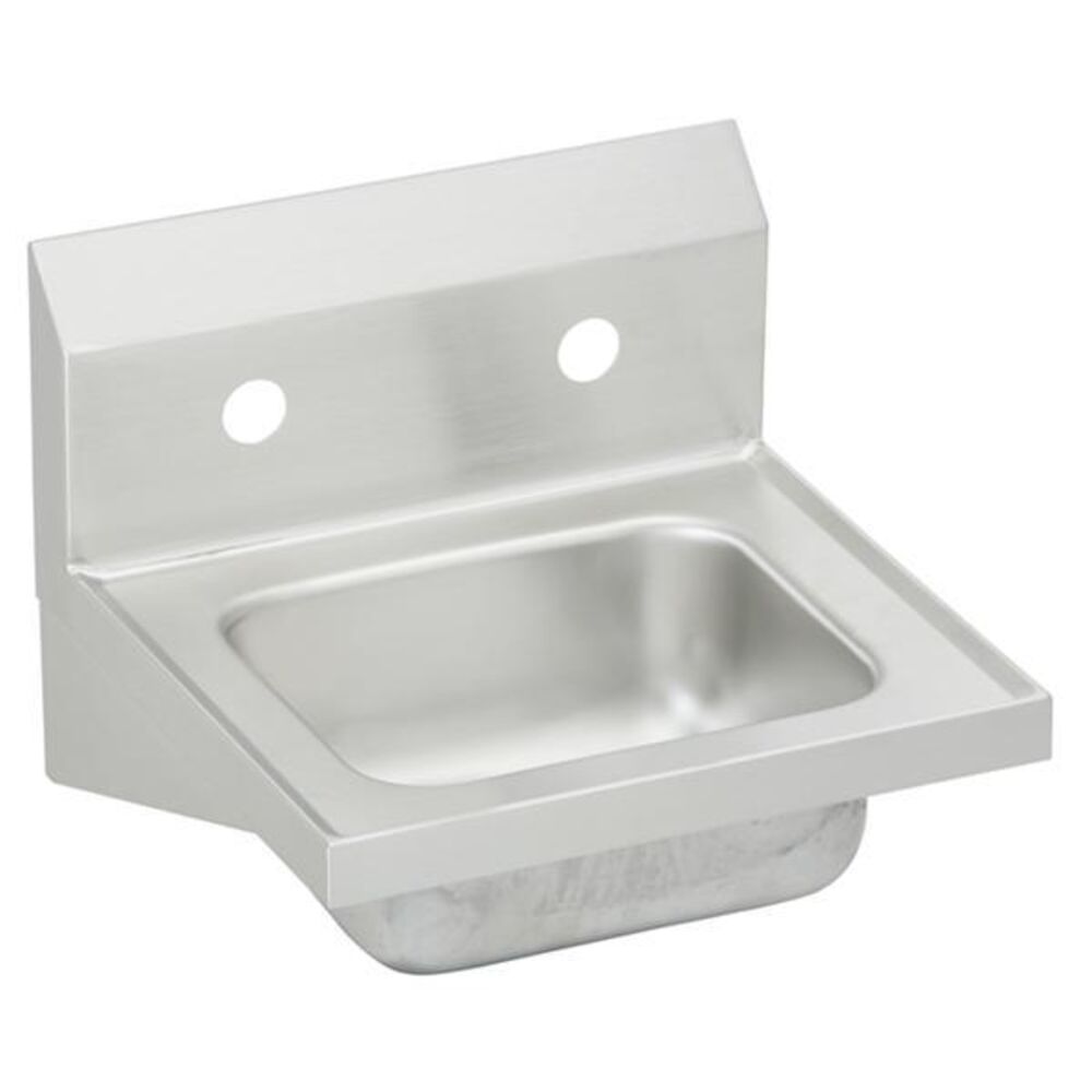 A544912-2-J Just 16-3/4" x 15-1/2" Single Bowl Wall Mount Rectangular Hand Wash Sink, Stainless Steel, Brushed Satin