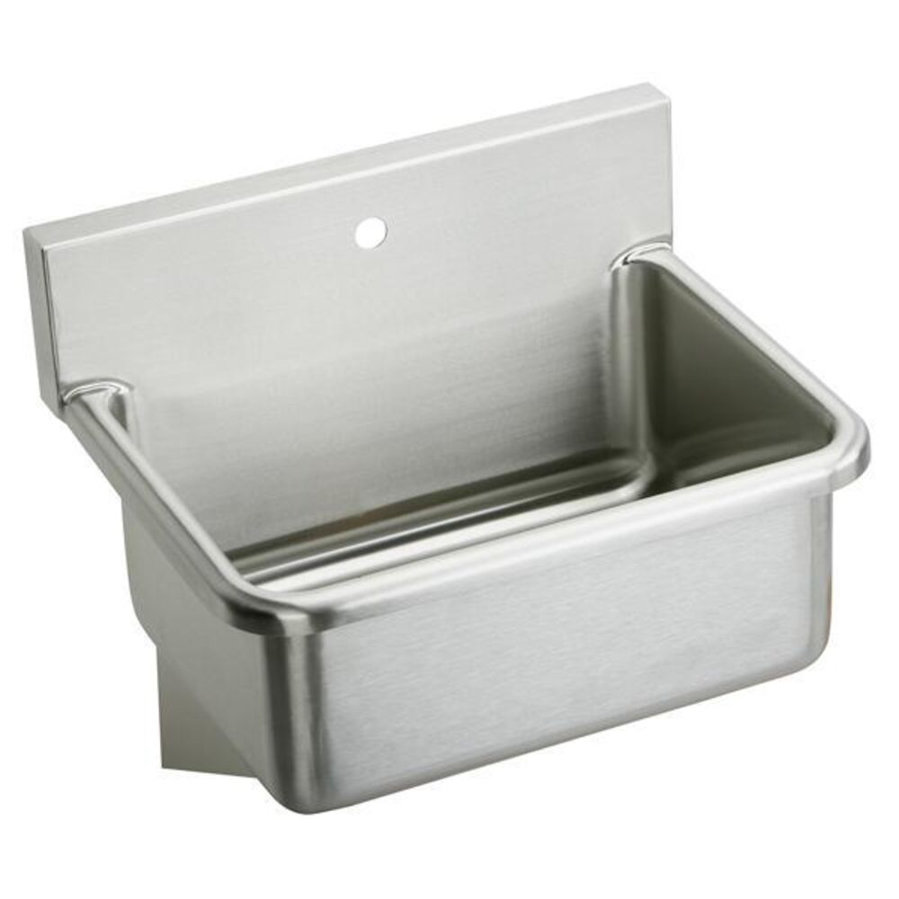 JS122-1-J 25"x 19-1/2"x 24-3/8" Just Rectangular Wall Mount Single Bowl Hand Wash Sink, Stainless Steel, Lustrous Satin