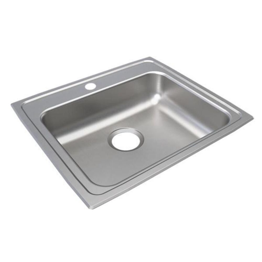 SLADA1921A653-J Just 22"x 19-1/2"x 6-1/2" Rectangular 3 Hole Single Bowl Drop-In ADA Sink, 304 Stainless Steel, Lustrous Satin