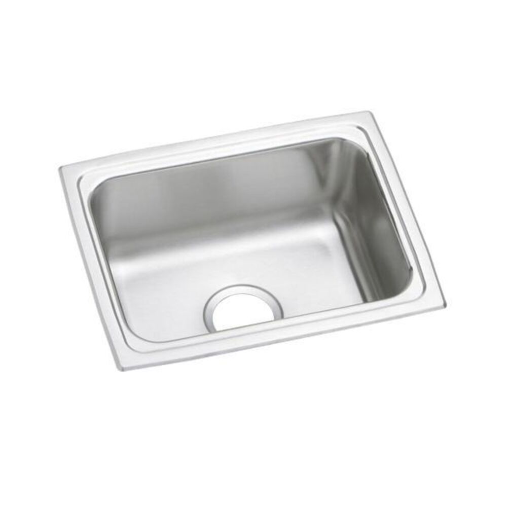 S1925A-J Just 25"x 19-1/2"x 7/58" No Faucet Ledge Rectangular Drop-In Sink, 304 Stainless Steel, Lustrous Satin
