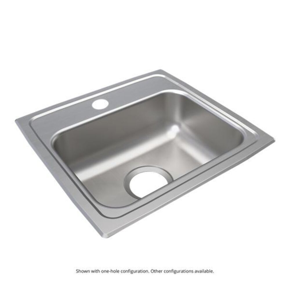 SLADA1617A553-J Just 17"x 16"x 5-1/2" Rectangular 3 Hole Single Bowl Drop-In ADA Sink, 304 Stainless Steel, Lustrous Satin