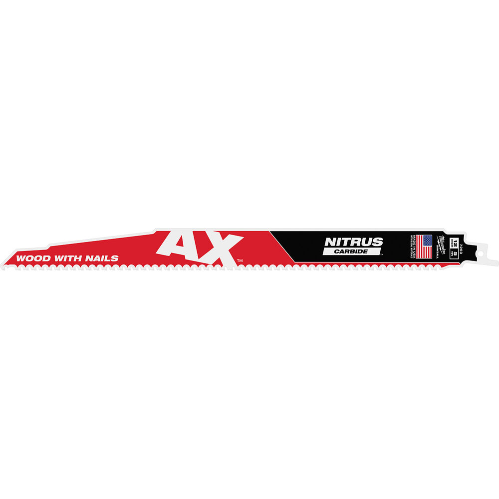 Milwaukee® Tool 48-00-7253 AX™ w/NITRUS™ Carbide Teeth SAWZALL®, 5 TPI, 12" L