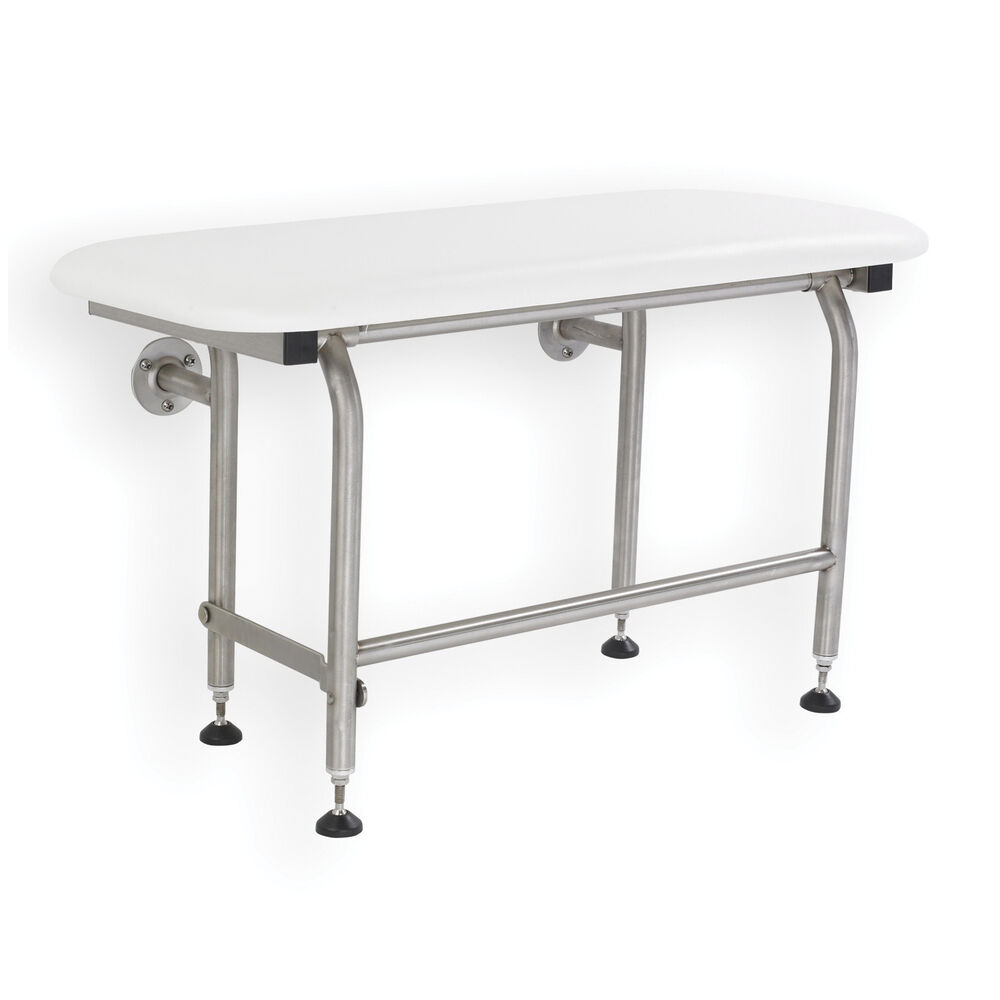 ELM® 390.412 Shower Seat, CareGiver®, Fold Down, Wall Mount, Rectangular, 400 lb, Plastic