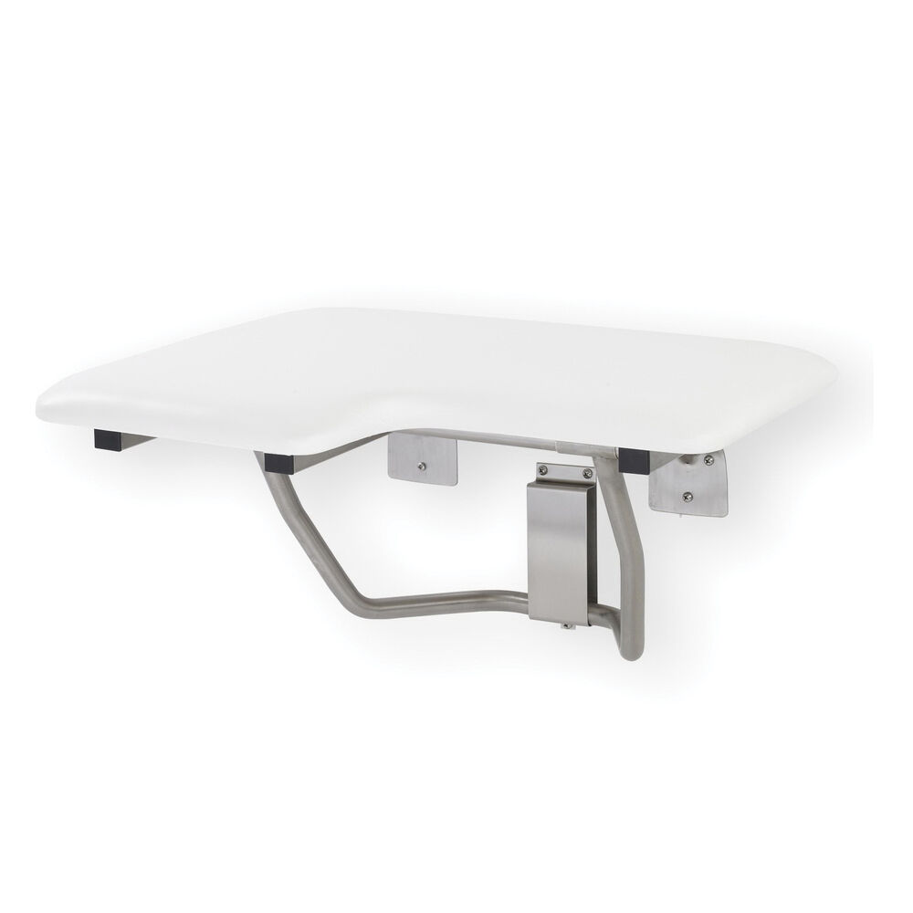 ELM® 390.403 Shower Seat, CareGiver®, Fold Down, Wall Mount, L-Shaped, 400 lb, Plastic