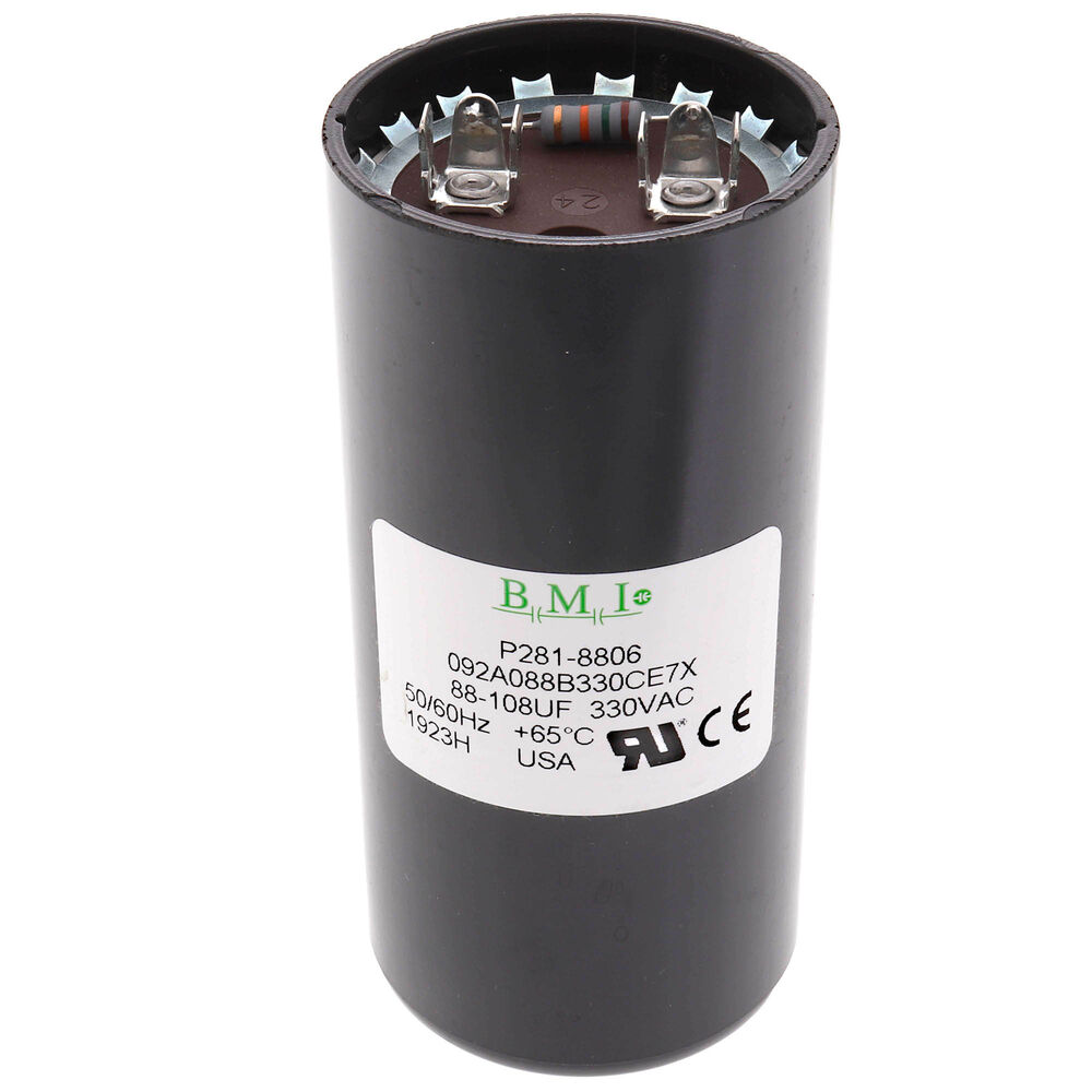 Totaline® P281-8806 Start Capacitor With Bleed Resistor, 88 to 108 uF, 330 V, Oval