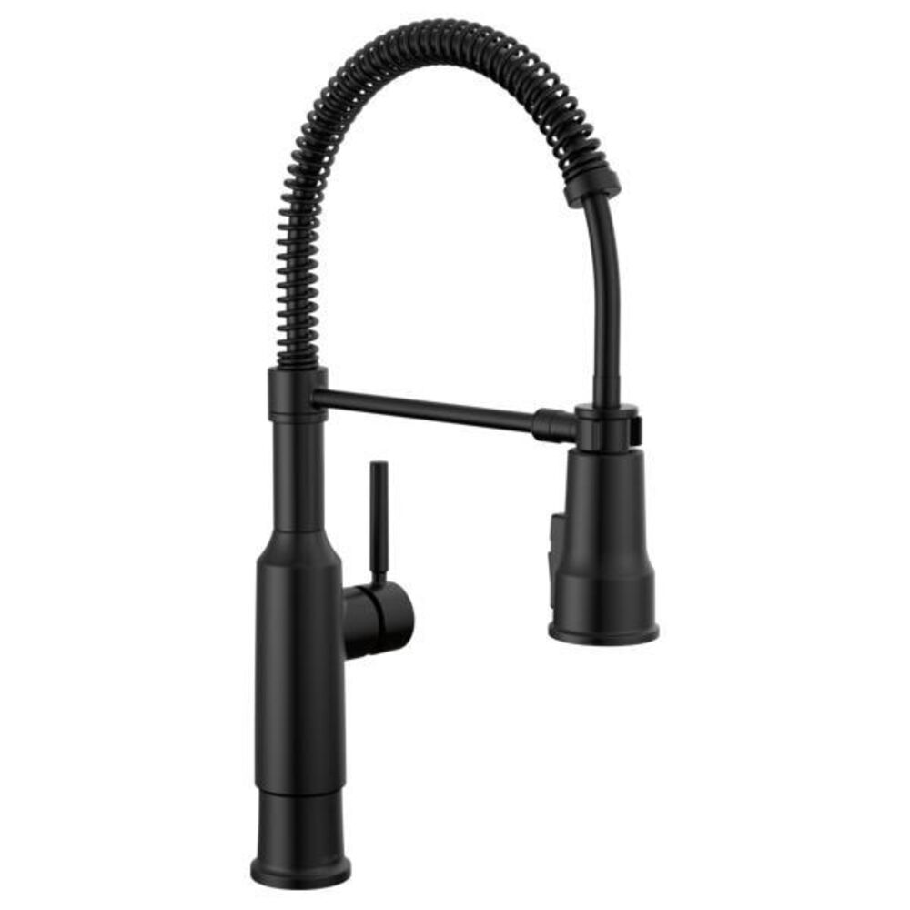 DELTA® 18804Z-BL-DST Theodora™ Flexible Single Handle Pull-Down Spring ADA Kitchen Faucet, 1.8 gpm, Matte Black