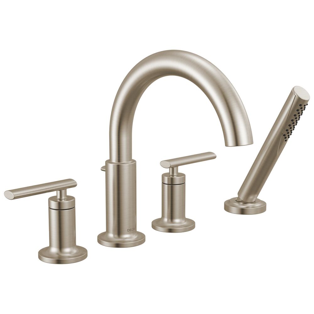 DELTA® T4742-SS Altado™ 2 Handle Roman Tub Trim w/ Hand Shower, 1.75 gpm, 10 to 16" Center, Stainless