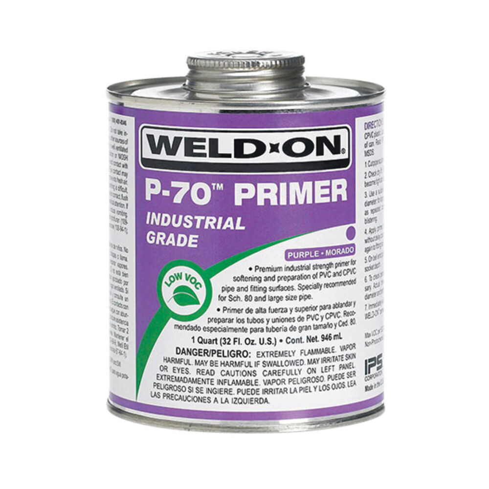 Weld-On® P-70™ 10224 Industrial Grade Low VOC Primer w/ Applicator Cap, Clear, 1 pt Container