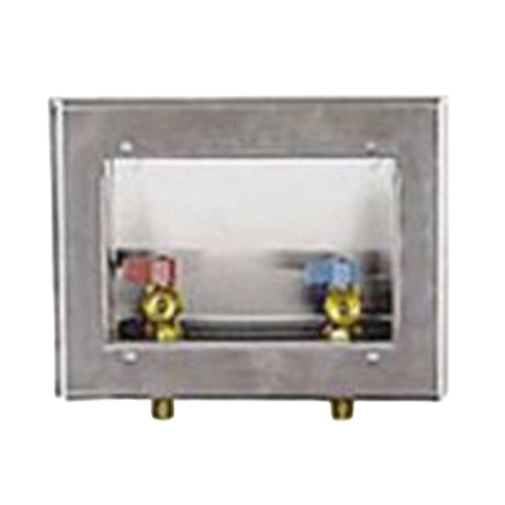 Guy Gray™ 82170 Washing Machine Outlet Box w/ Valve, 304 Stainless Steel, 10-7/8x3x8-3/8