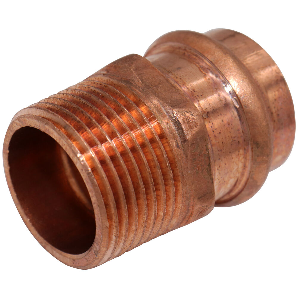 NIBCO® Press System® 9031350PC PC604 1" Adapter, PressxMNPT, Wrought Copper, Domestic