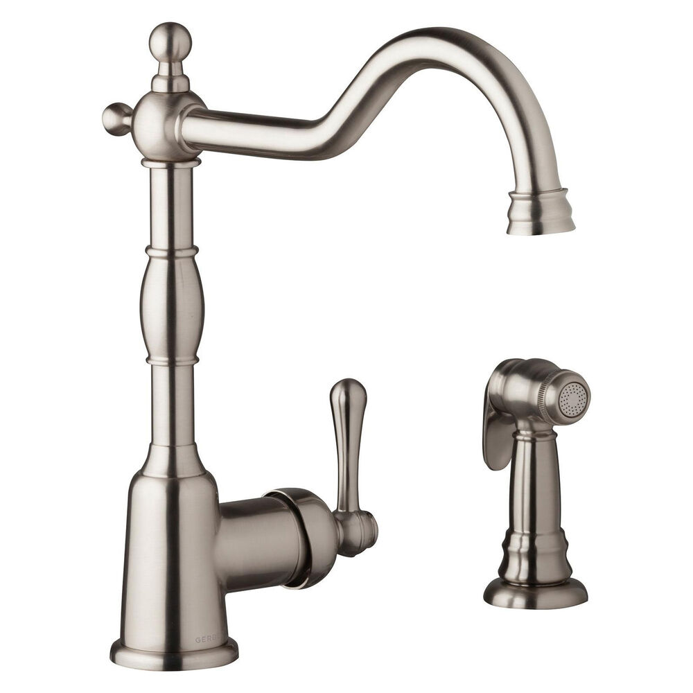 Gerber® D401157SS Opulence® Single-Handle Kitchen Faucet w/ Sidespray, 1.75 gpm, Swivel Spout, Stainless Steel