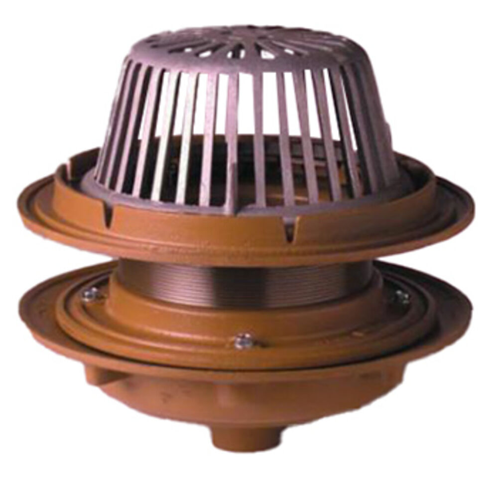 Smith® 1015Y03 (-C-CID) Large General Purpose Roof Drain w/ Adjustable Extension, 3" Outlet, No-Hub Connection, Cast Iron Drain