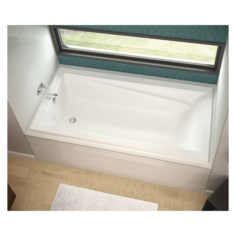MAAX® 105513-000-001-000 105513 Exhibit 6032 Bathtub With Armrest, Soaking, Rectangle Shape, 59-3/4" L x  31-7/8" W, End Drain, White