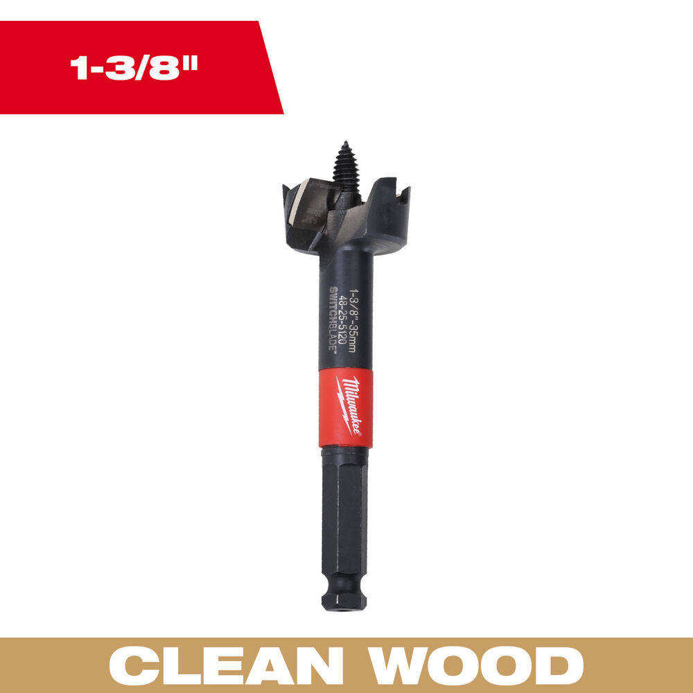 Milwaukee® Tool 48-25-5120 SwitchBlade™ Self-Feed Bit, 1-3/8 in Dia, 5 in OAL, 7/16 in Shank