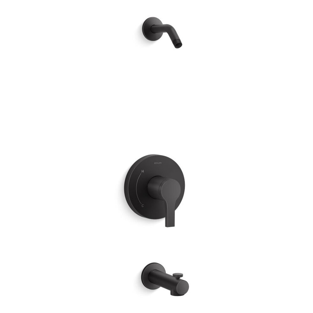 Kohler® K-TLS35322-4-BL Elate® Rite-temp® Bath and Shower Trim Kit, w/o Showerhead, Matte Black