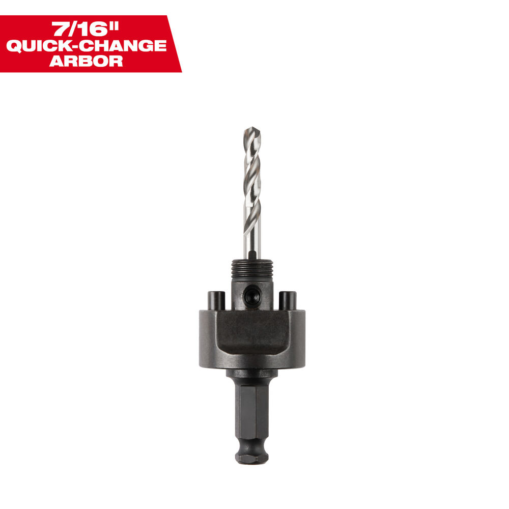 Milwaukee® Tool 49-56-7240 Large Thread Quick-Change Universal Hole Saw Arbor, 5/8-18 Arbor, 7/16", Steel