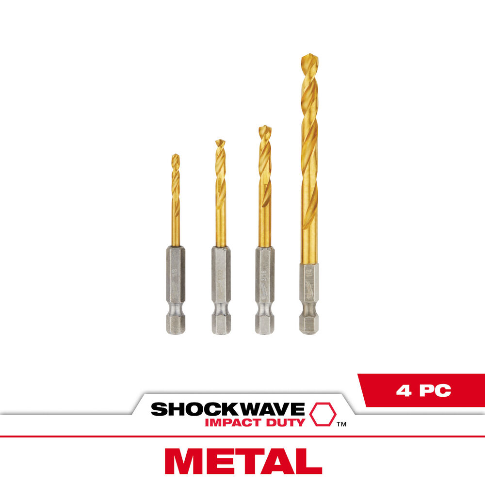 Milwaukee® Tool 48-89-4644 Drill Bit Set, 4 Pieces, Titanium Coated