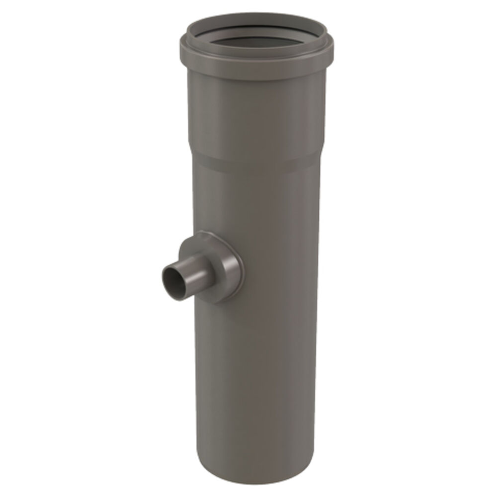 Centrotherm ISHDT04 InnoFlue® 4" Horizontal Drain Tee, Polypropylene, 4" Dia x 12.4" L, Gray