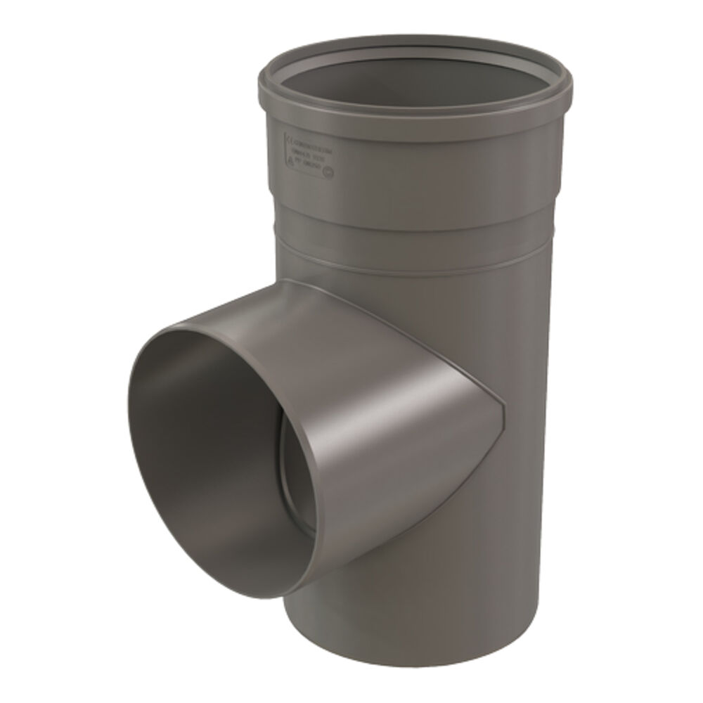 Centrotherm IST10 InnoFlue® 10" Tee, Polypropylene, Gray