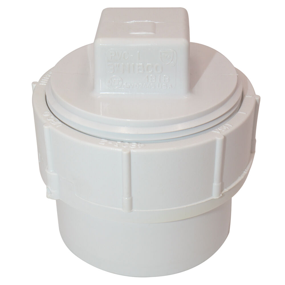 K169300 4816 DWV Cleanout Adapter With Plug, 3", Spigot, SCH 40/STD, PVC, Domestic