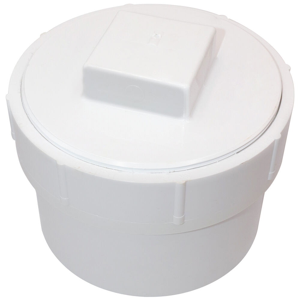 K169550 4816 DWV Cleanout Adapter With Plug, 6", Spigot, SCH 40/STD, PVC, Domestic