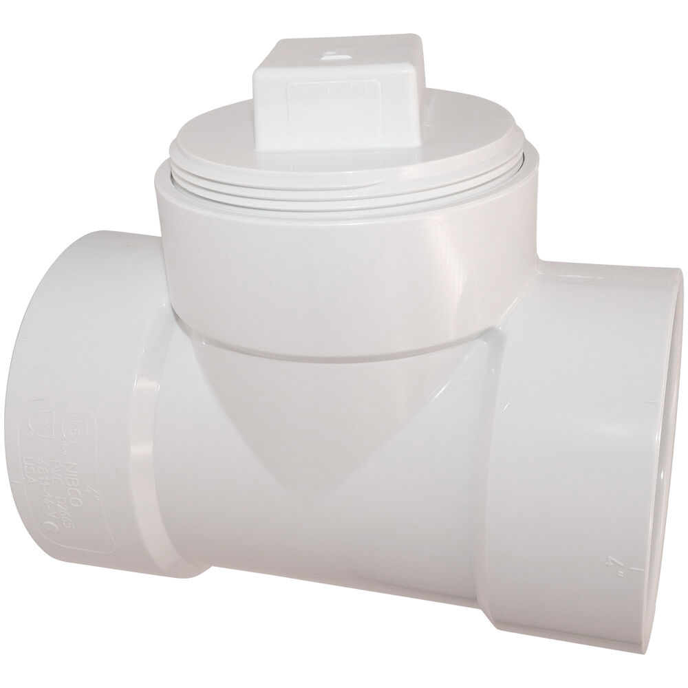 K159250 4814 DWV Test Tee With Plug, 4", HubxHubxCleanout, SCH 40/STD, PVC, Domestic